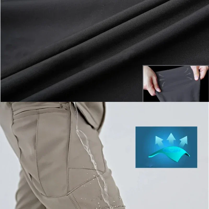 Pantalones elásticos de carga para hombre, gimnasio, primavera, otoño, senderismo al aire libre, Camping, senderismo, pesca, escalada, pantalones tácticos de secado rápido - imagen 4