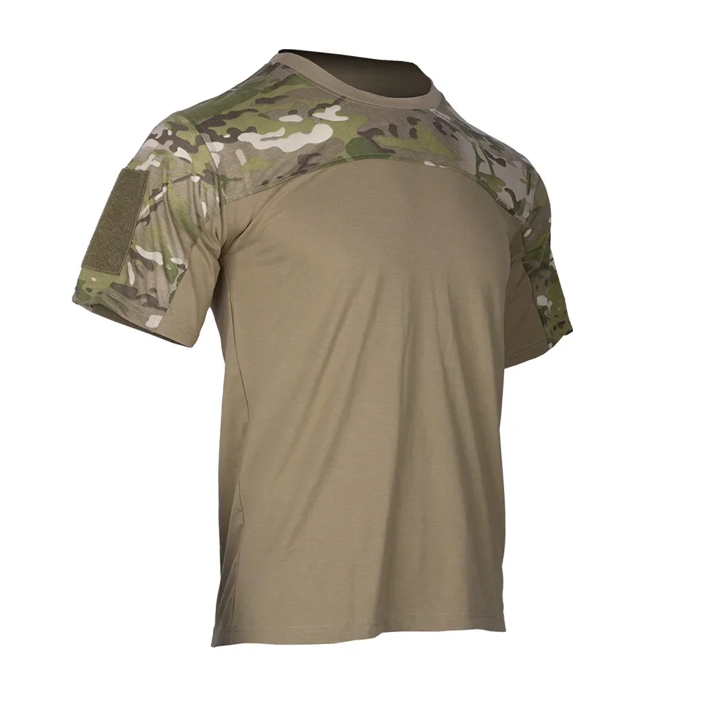 Camiseta táctica para hombre, camiseta de manga corta de secado rápido de camuflaje de combate, camiseta para senderismo y caza, ropa deportiva para exteriores - imagen 3