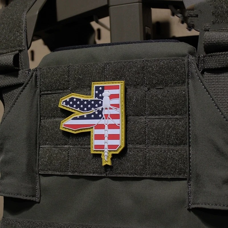 Parches de camuflaje táctico, insignia de moral MC, réplica de emblema de escorpión, pegatina de mochila, libélula, 3D, PVC, gancho y bucle - imagen 5