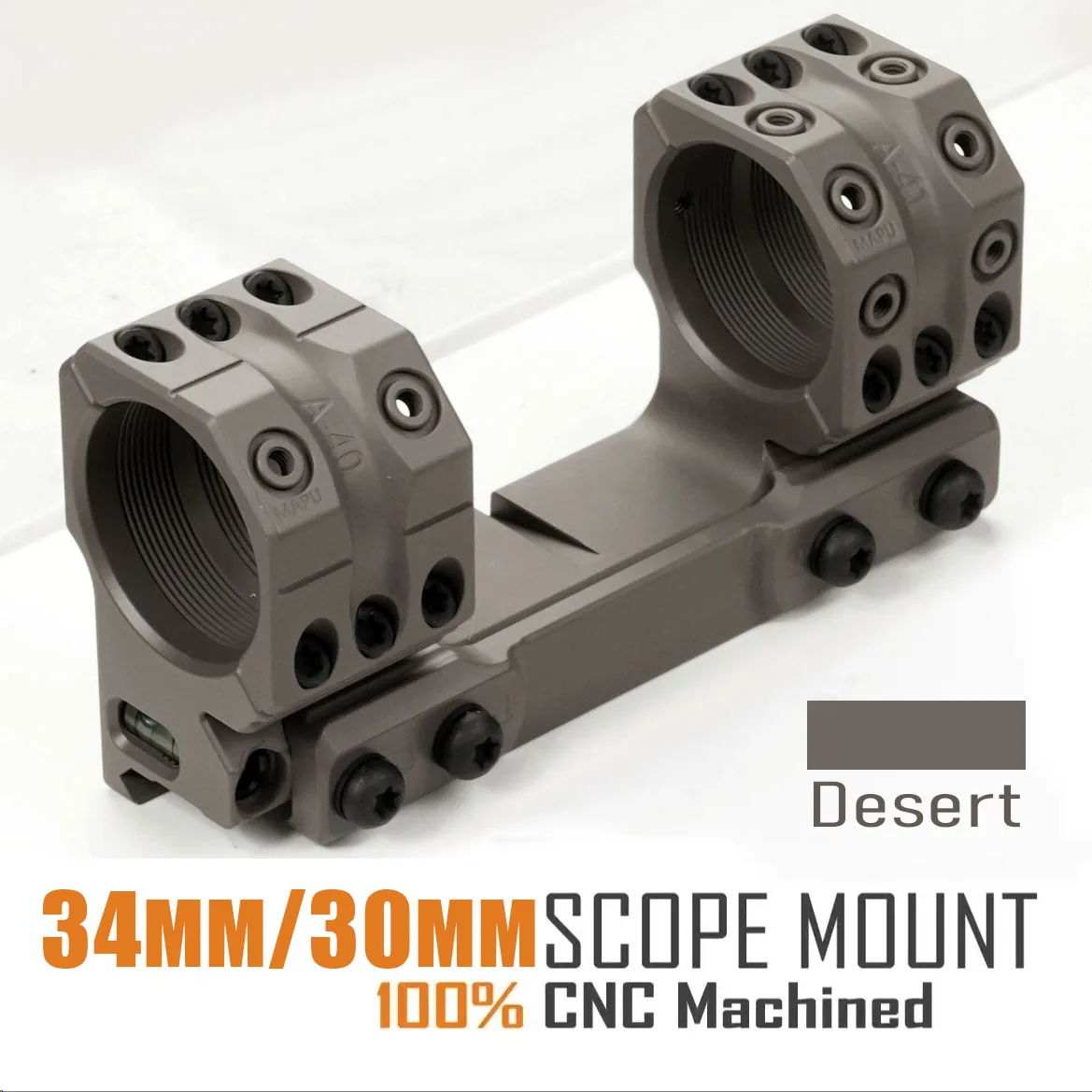 Anillos de alcance de 1,54 pulgadas para rieles Picatinny 1913, AR15, alcance de una sola pieza M4, montaje de 35 mm, 30 mm y 34 mm, color del desierto