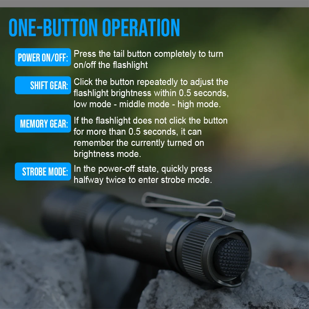 Linterna táctica Trustfire L2S 1050 lúmenes IPX6 14500 linterna portátil iluminación Tyce C lámpara recargable USB con función de memoria - imagen 5