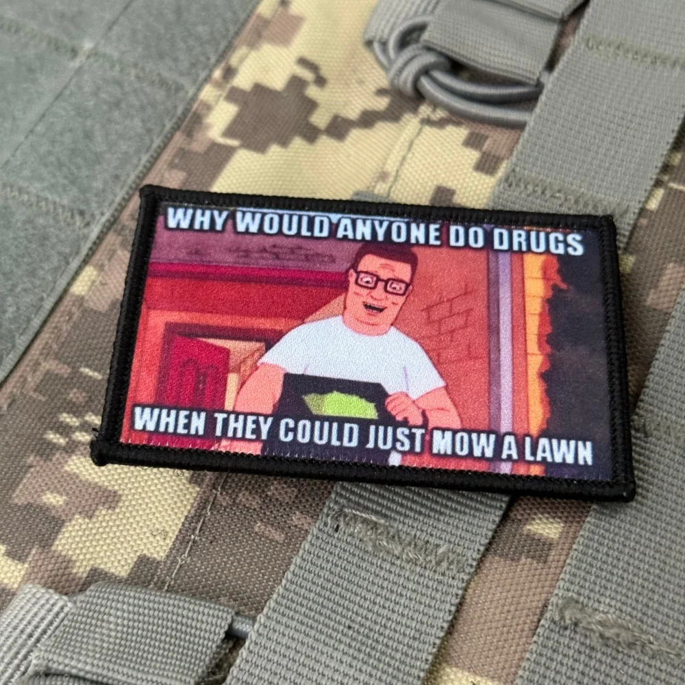 Insignia de moral táctica King of the Hill Hank, parche de gancho y bucle impreso personalizado del ejército en ropa, apliques adhesivos para mochila militar - imagen 5