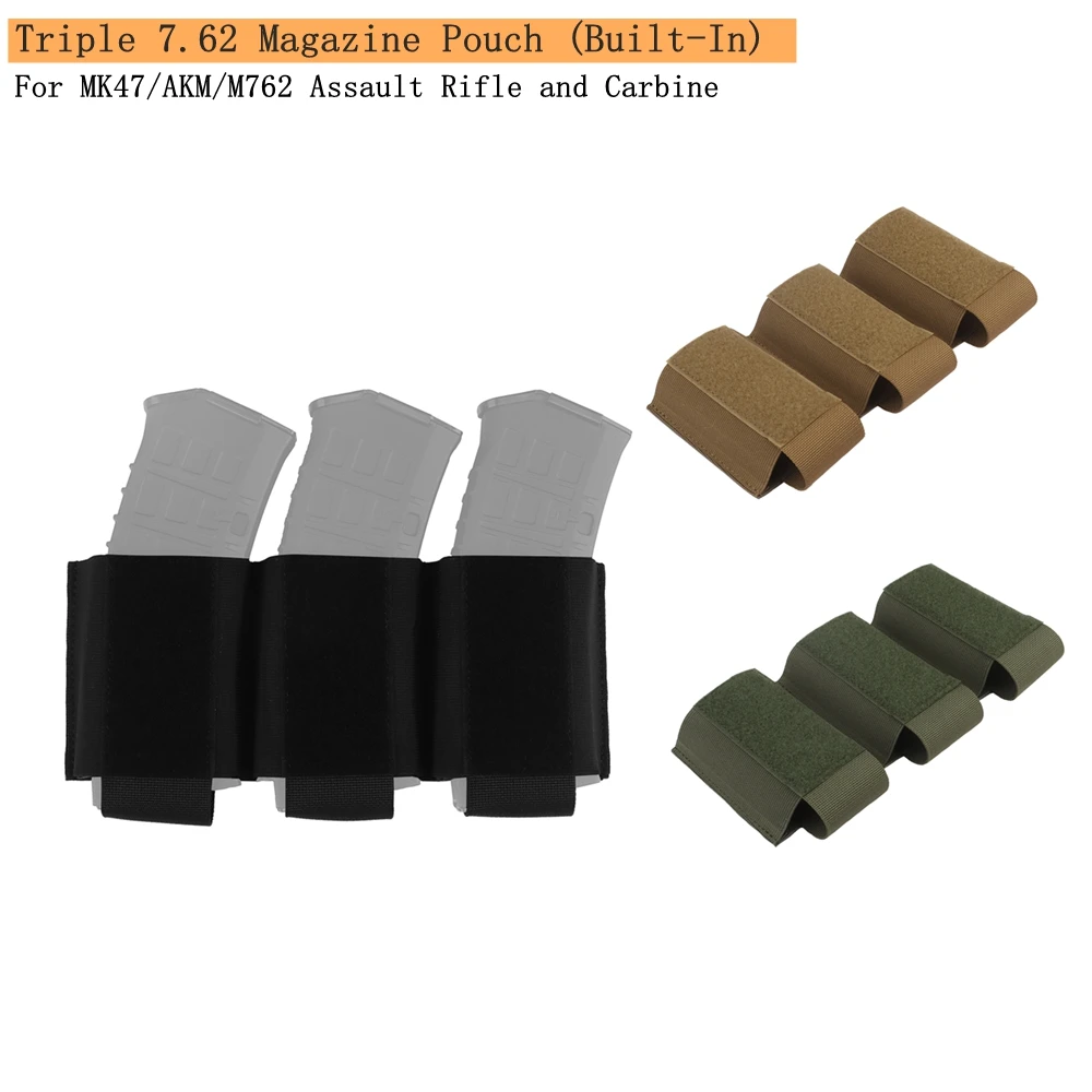 Chaleco táctico VE-75, bolsa para revistas Triple integrada 7,62 para bolsa con soporte magnético MK47/M762/AKM de 7,62mm