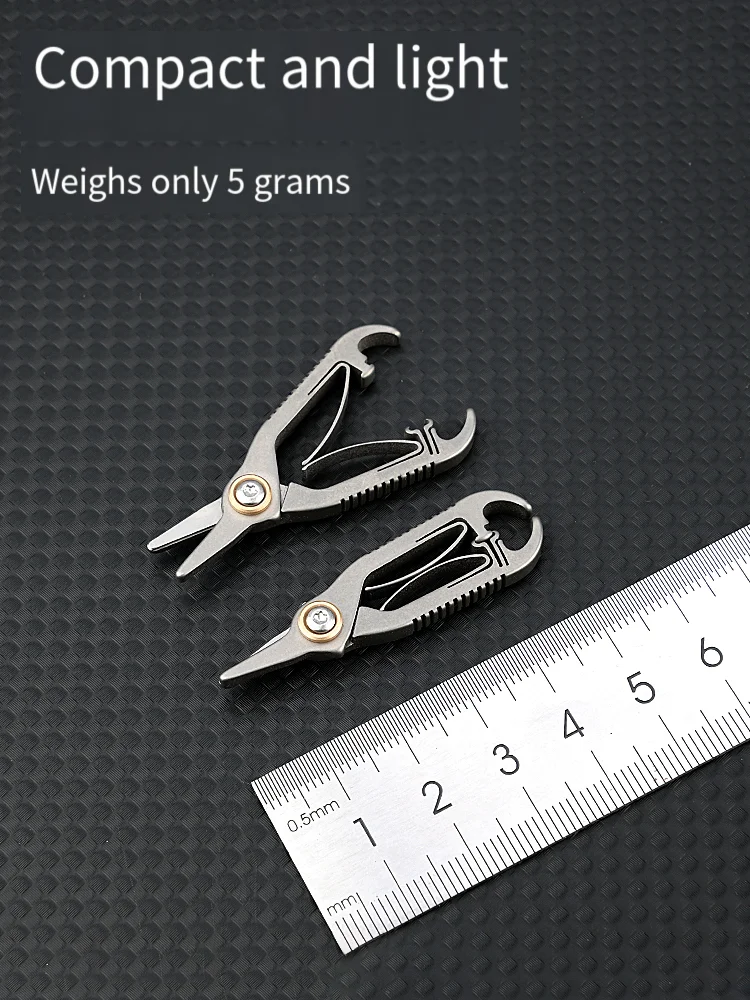 Tijeras de pesca de aleación de titanio, Mini tijeras de mano portátiles - imagen 3