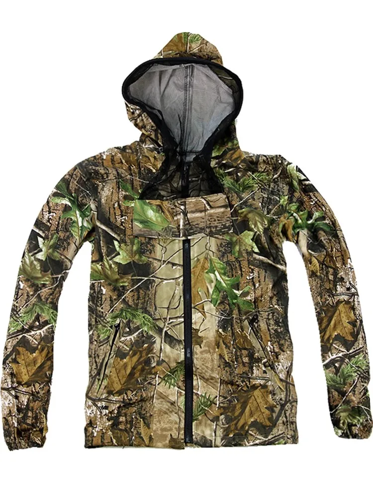 Traje de caza de camuflaje biónico, chaqueta con capucha transpirable antimosquitos, pantalones deportivos de jungla, primavera y otoño, nuevo - imagen 3