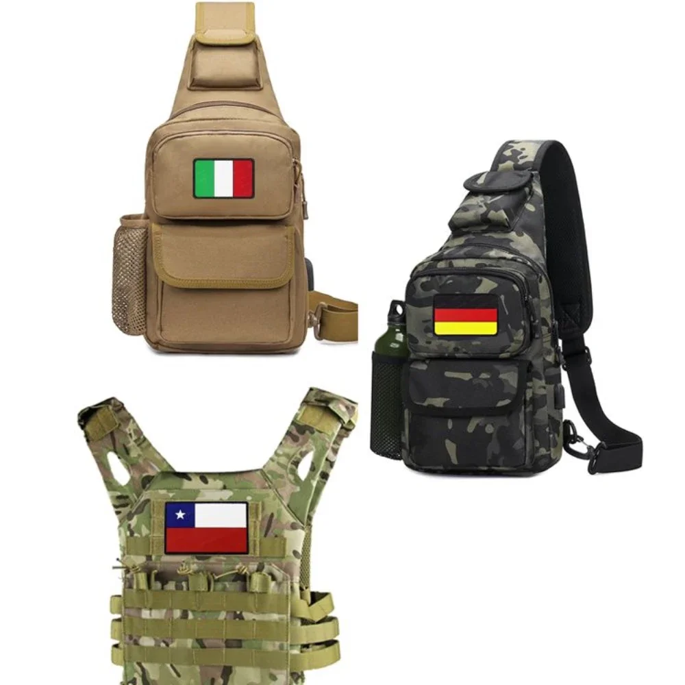 Parches de bandera de PVC/bordado, Reino Unido, España, Francia, Alemania, EE. UU., Rusia, insignia de gancho táctico, aplique de emblema de goma para hombro - imagen 2