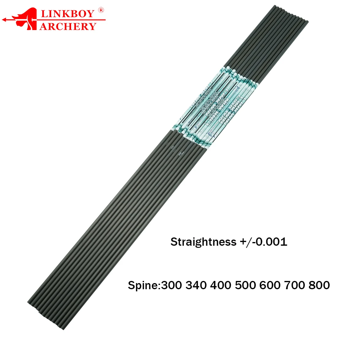 Linkboy-flechas de carbono para tiro con arco, 12 piezas, 0.001, columna vertebral, 340, paletas de plástico de 2 pulgadas, 75gr, puntas recurvas, arco tradicional de caza - imagen 3