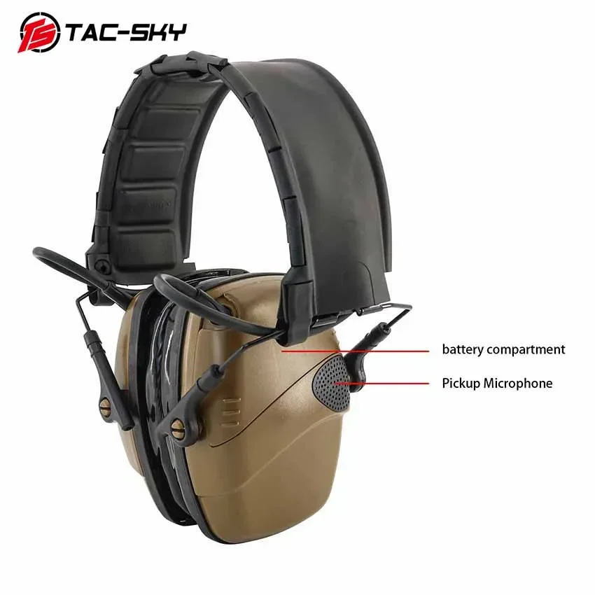 TAC-SKY Nuevos auriculares de caza Airsoft con nueva diadema desmontable, orejeras de protección auditiva, almohadillas de silicona, plegables - imagen 5