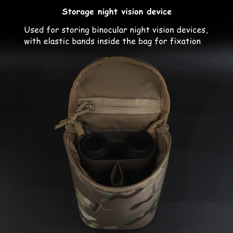 Bolsa de almacenamiento para gafas de visión nocturna táctica, bolsa NVG acolchada suave Molle para caza, tiro, bolsas Airsoft - imagen 4