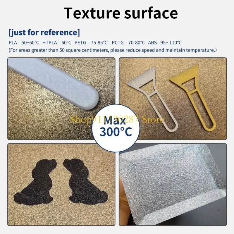 J1HC Placa construcción para impresora barnizada PEI con textura parcial doble, acero flexible para resortes 265x280mm