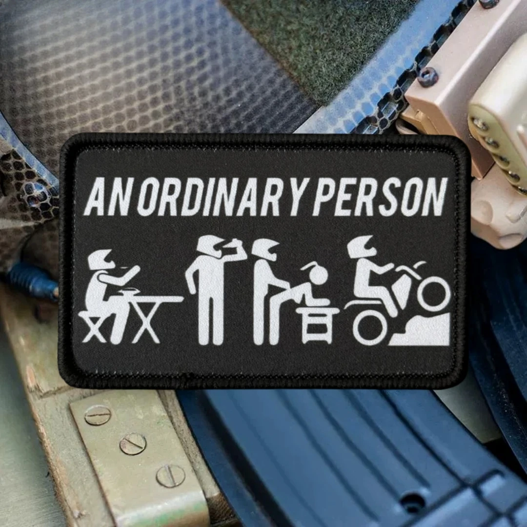 Parche de una persona ordinaria, insignia de moral táctica, parches de gancho y bucle impresos, brazalete militar táctico, pegatina para mochila - imagen 4