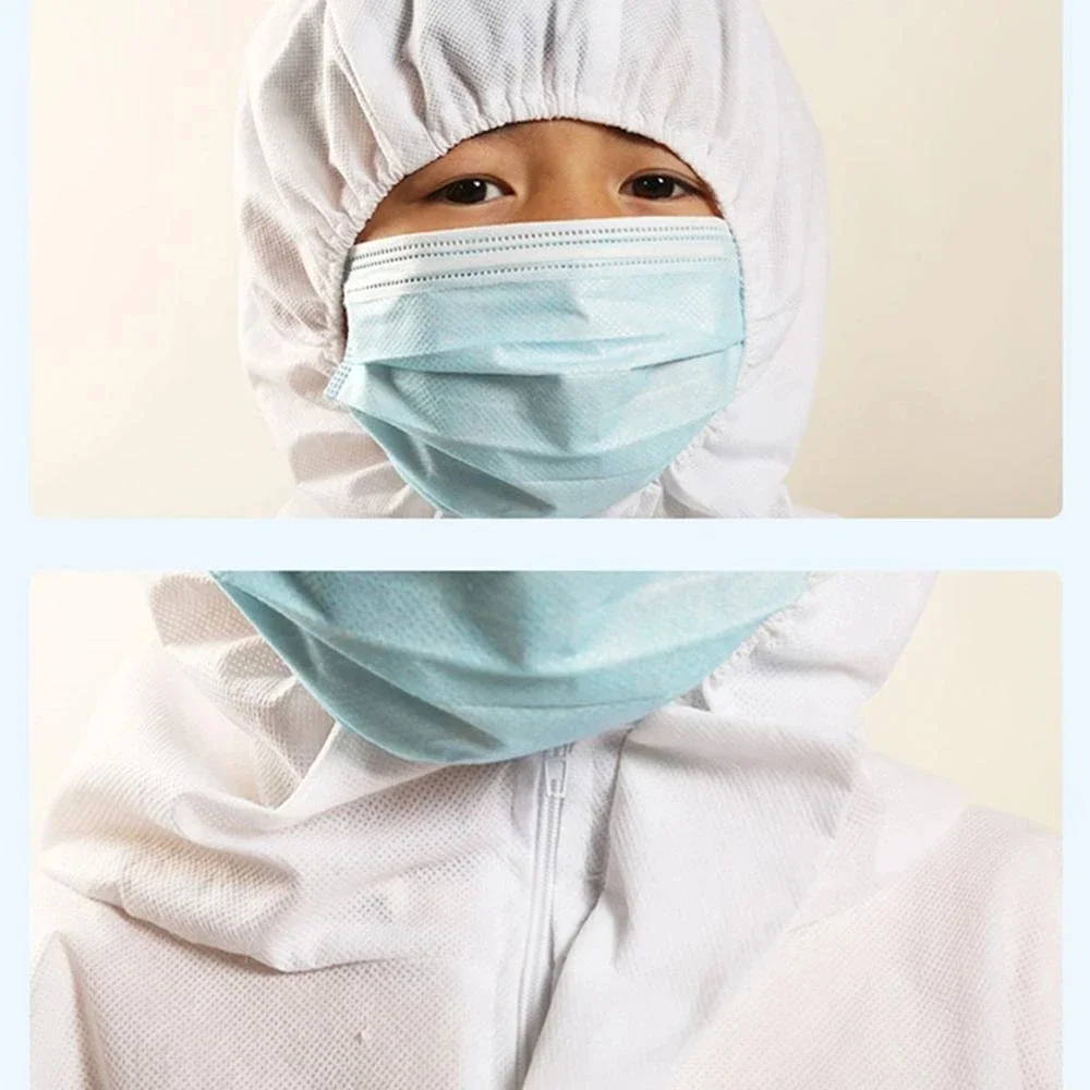 Monos protectores transpirables a prueba de polvo para niños, traje aislante con capucha, vestido de cuerpo completo desechable, disfraz de juego antiincrustante - imagen 4