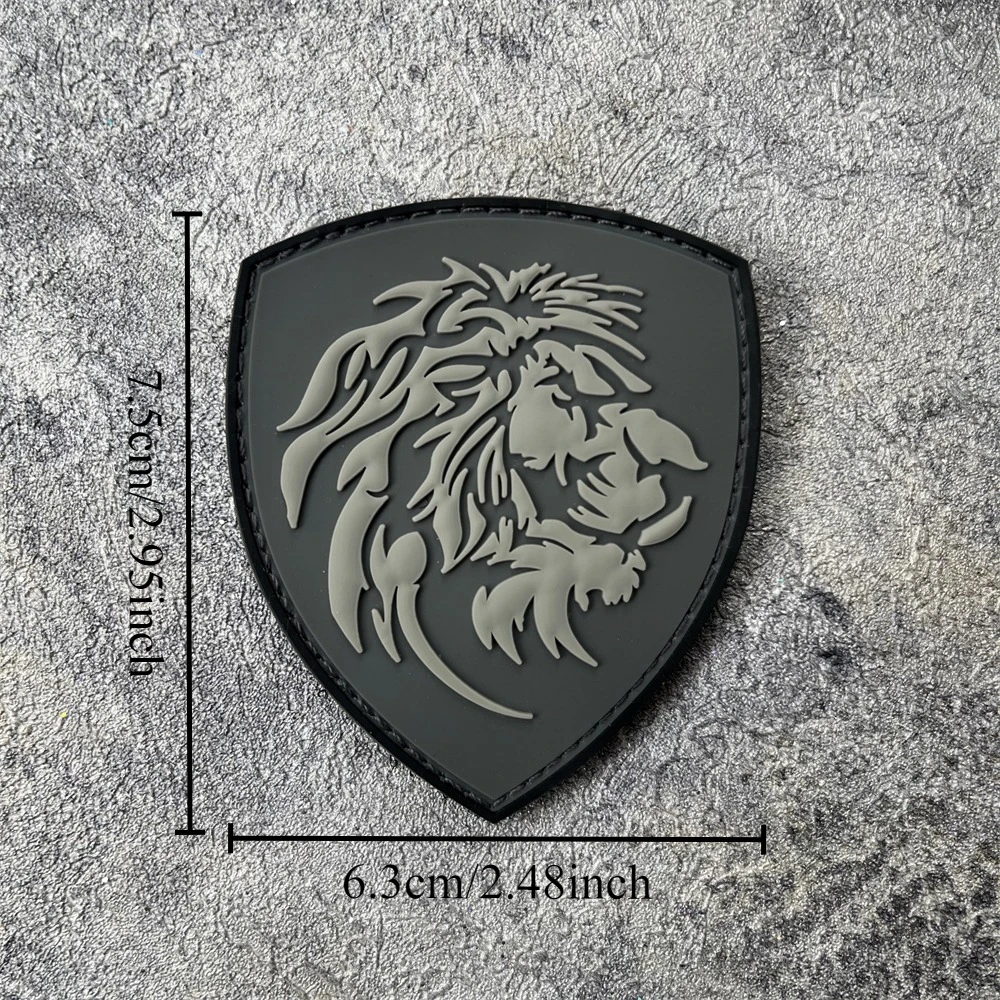 Parche de León táctico, insignia de moral militar, parches de gancho y bucle de PVC para ropa, mochila, accesorios de decoración, pegatina - imagen 2