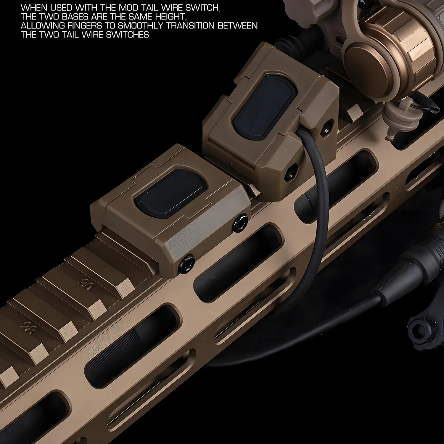 Base de interruptor de cable trasero para linterna táctica, para luz de caza SF PEQ15 NGAL láser SF/2,5, enchufe compatible con equipo de caza de carril Picatinny - imagen 5