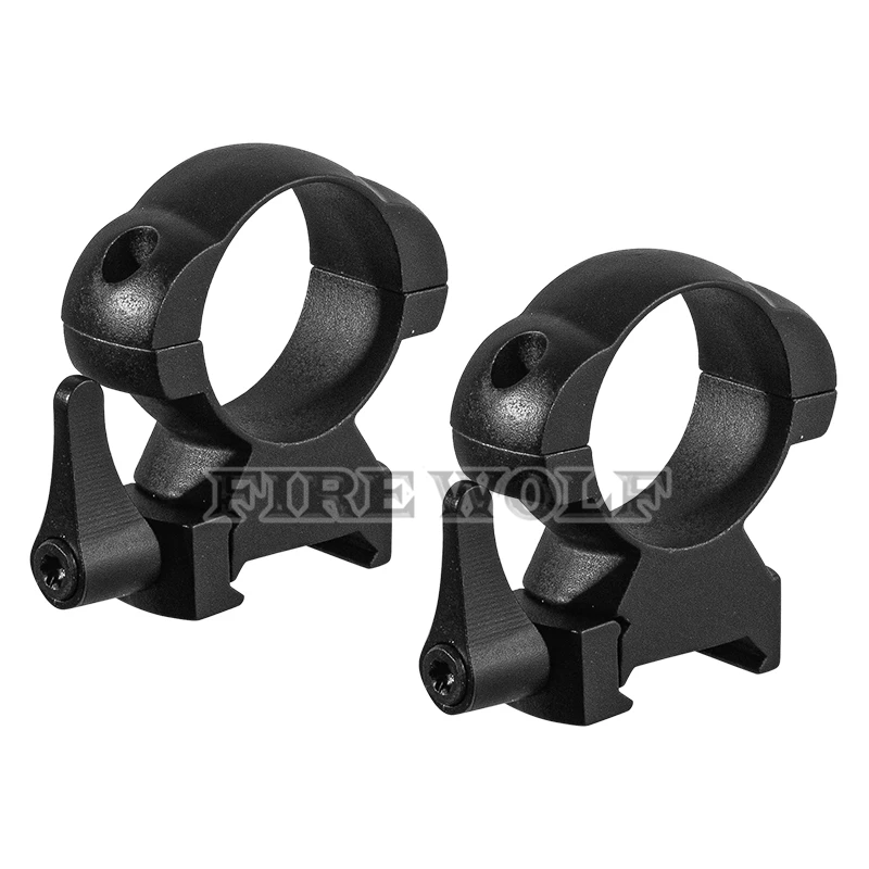 FIRE WOLF 2 unids/set alcance de acero anillos de 30mm liberación rápida perfil bajo medio alto para riel de 20mm montaje de anillo de escopios de caza - imagen 4
