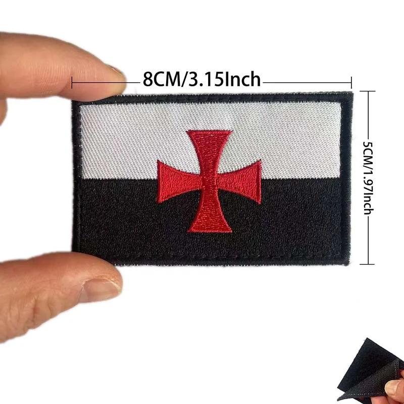 Parche bordado táctico religioso con cruz y pescado para brazalete