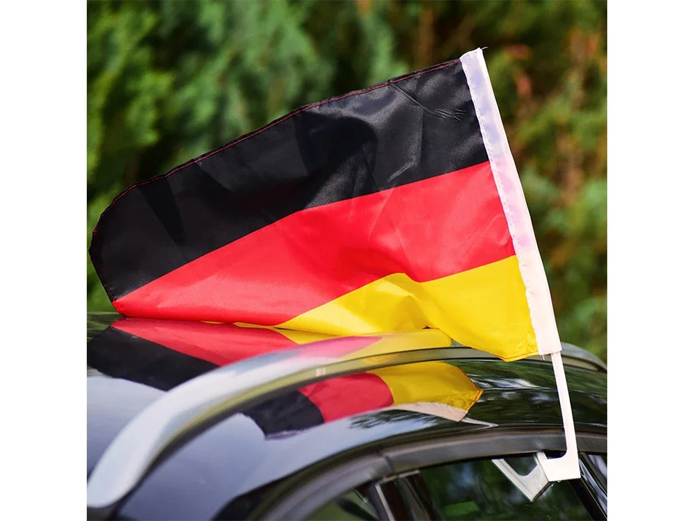 BANDERA PERSONALIZADA bandera del coche de Alemania 30*45 cm bandera ondulada del coche de Alemania con asta de bandera de plástico - imagen 5