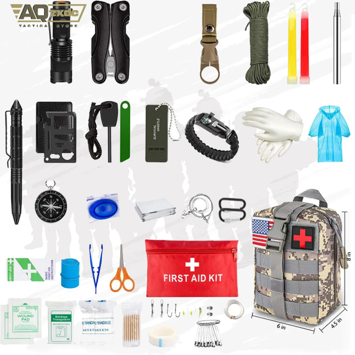 Juego de cinturón Airsoft Newbie, con funda Glock Quick Draw, bolsa Triple Mag, bolsa plegable para artículos diversos, kit de bolsa médica y modelo M18 - imagen 3