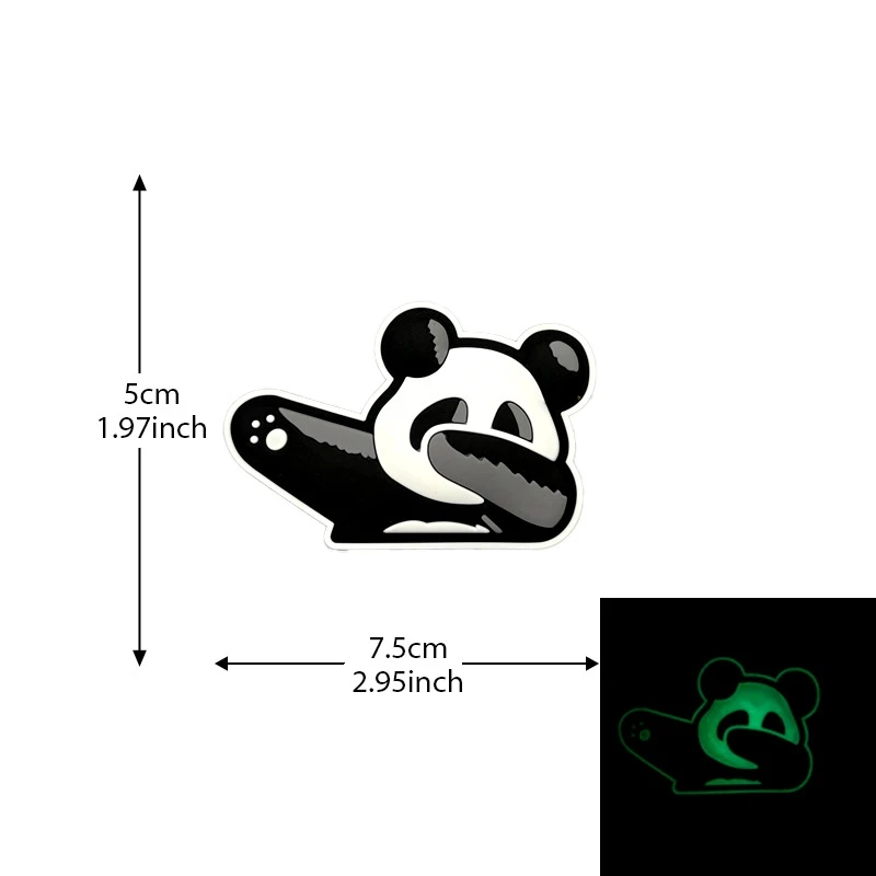 Parche de gancho y bucle de panda de dibujos animados, accesorios de PVC lindos y divertidos, parches brillantes, insignia moral al aire libre, insignias tácticas de ropa - imagen 2