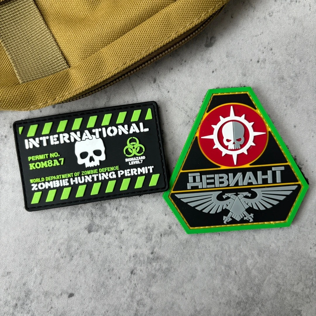 Parche táctico de soldado Bulle, parche de gancho y bucle de PVC con águila guardián, brazalete de calavera, insignia de moral del ejército militar, pegatinas para mochila - imagen 3