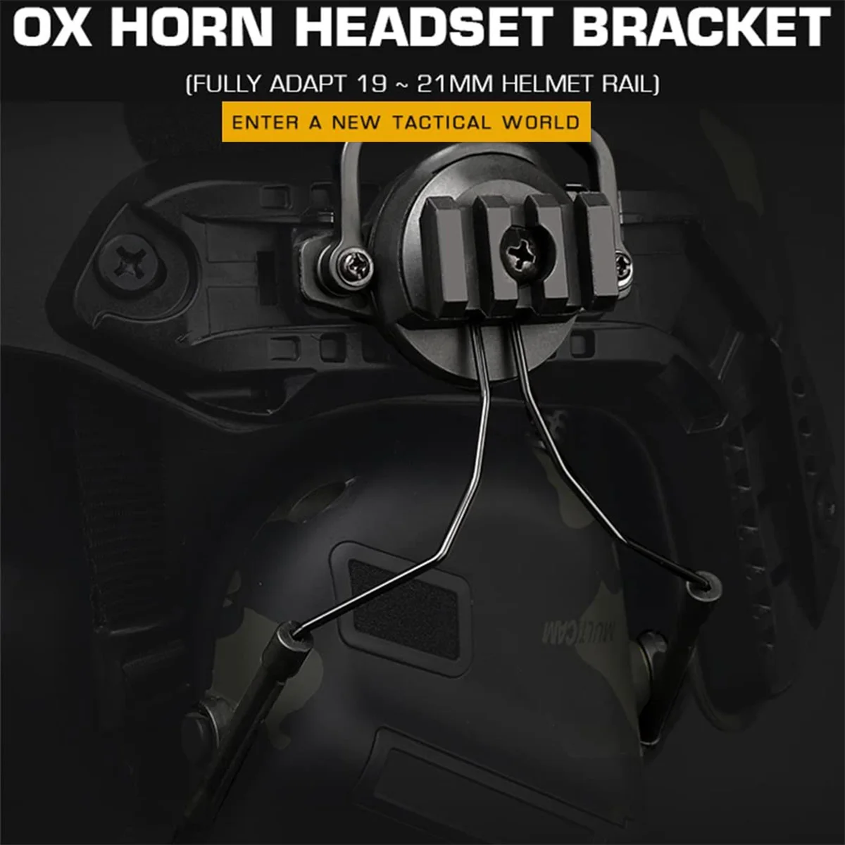 Soporte de auriculares con suspensión de riel para casco táctico, 2 adaptadores de arco para casco, orejeras de caza, accesorios del lado izquierdo y derecho - imagen 5