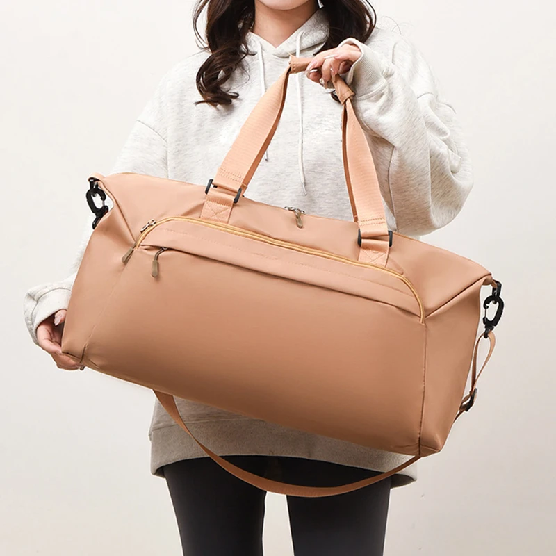 Bolsa de gimnasio deportiva para viajes al aire libre, Camping, senderismo, senderismo, Fitness, Yoga, ropa de mujer, traje de lona de gran capacidad, bolsa portátil - imagen 3