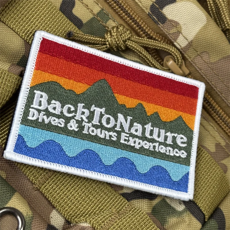 Parche bordado militar "Back To Nature", insignias de moral táctica con gancho, parches, pegatinas para mochila para ropa - imagen 2