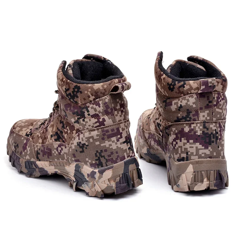 Botas de nieve de invierno para hombre, botas militares de combate para hombre, zapatos cálidos de algodón de alta calidad de camuflaje para invierno, botas de lana de felpa para hombre, talla 39-46 - imagen 5