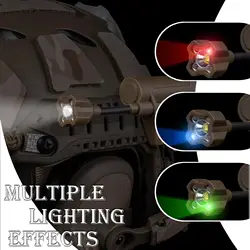 Luz táctica para casco militar con luz de señal de supervivencia IR LED MPLS luz de trabajo de bajo perfil con rieles guía de arco de cuello Flexible