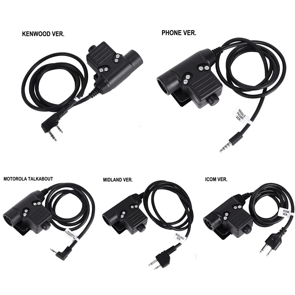 Auriculares tácticos U94 PTT enchufe para Kenwood Icom Midland Motorola Walkie Talkie Baofeng UV-82 accesorios para auriculares de Radio