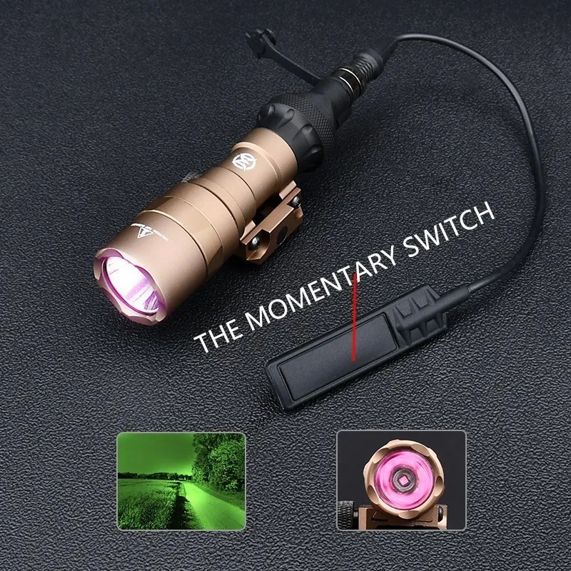 WADSN-linterna de iluminación táctica IR, interruptor de presión de doble función, luz de explorador de arma para riel de 20mm, M300, M300B, M300C - imagen 4