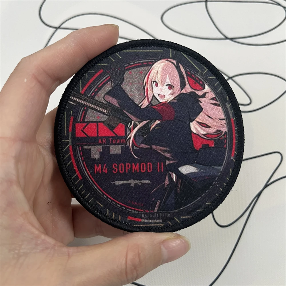 Parche de primera línea para niña, insignia de Anime M4A1 HK416 ST AR-15, parches de gancho y bucle impresos de moral, decoración especial para mochila táctica - imagen 2