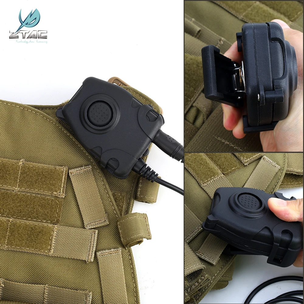 Z Tac auriculares tácticos U94 PTT botón walkie-talkie adaptador de enchufe Airsoft Radio Tiro Militar orejeras uso - imagen 5