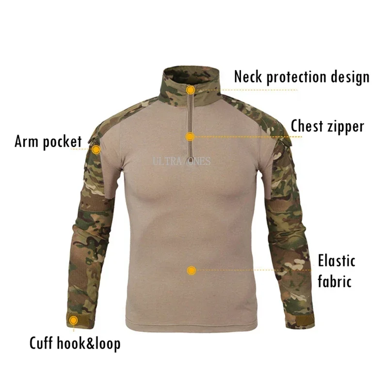 Trajes tácticos para Paintball al aire libre, ropa para hombre, uniforme de caza, camisas de camuflaje, pantalones Cargo, traje Ghillie resistente al desgaste - imagen 4