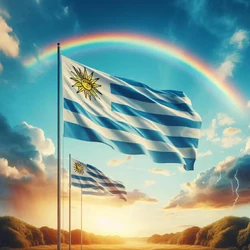 Bandera de Naciones Unidas Uruguay para decoración