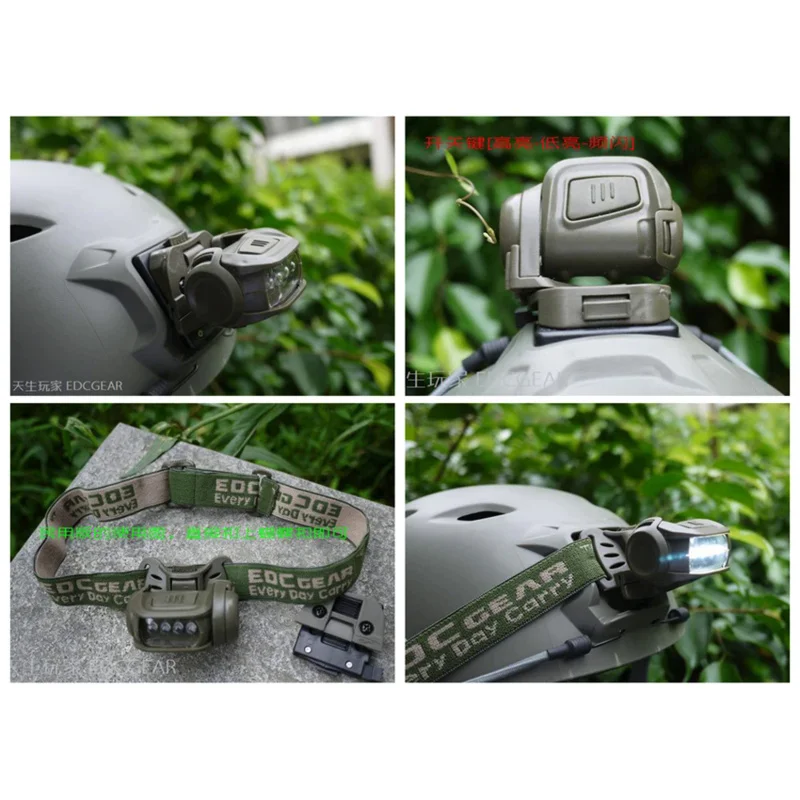 Faro táctico para casco, lámpara de cabeza para exteriores con iluminación Led, 70 lúmenes, nueva versión civil - imagen 5