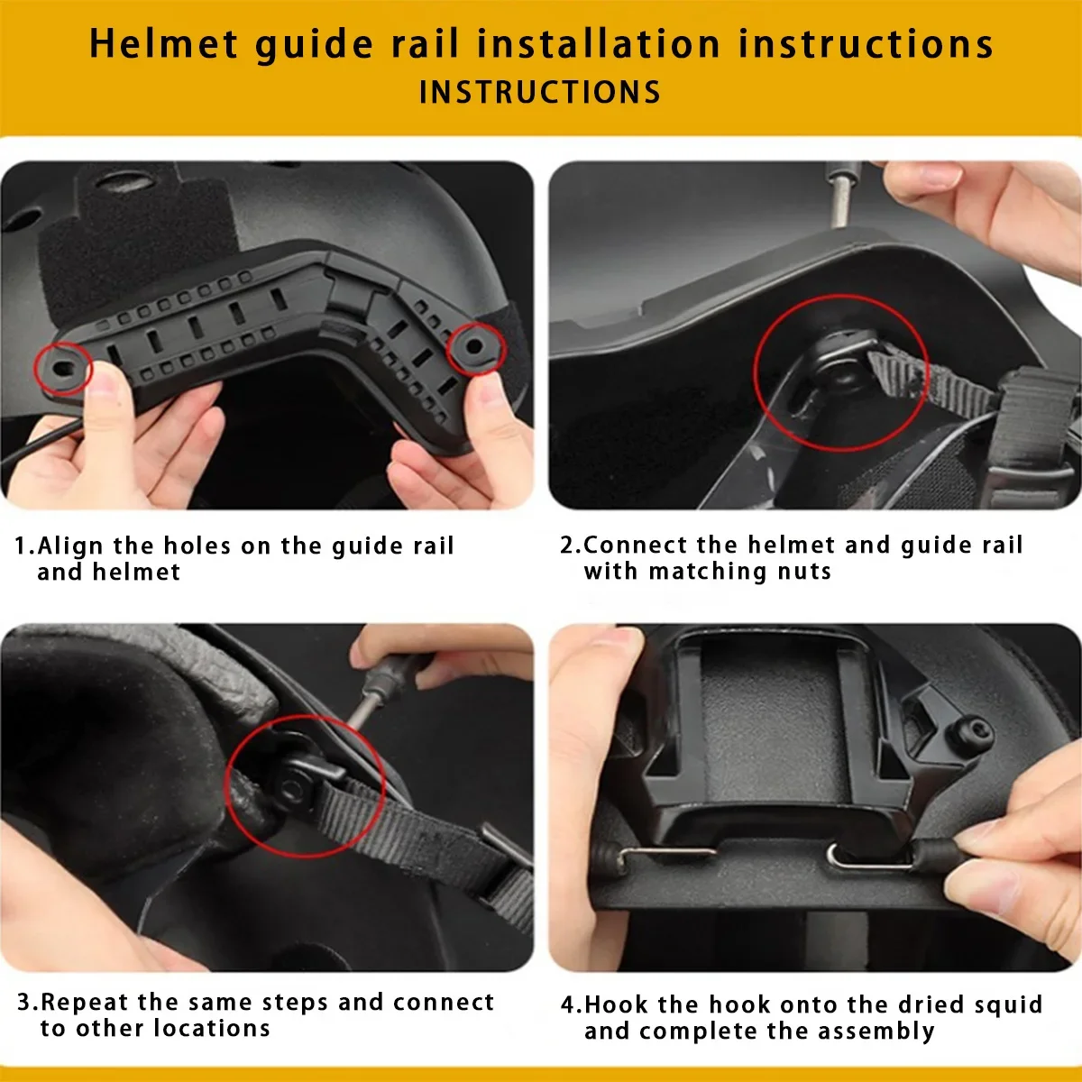 Cascos tácticos de alta calidad, riel lateral, más colores a elegir, ligeros para montaje, accesorios para casco de combate de arco rápido, 2 uds. - imagen 3