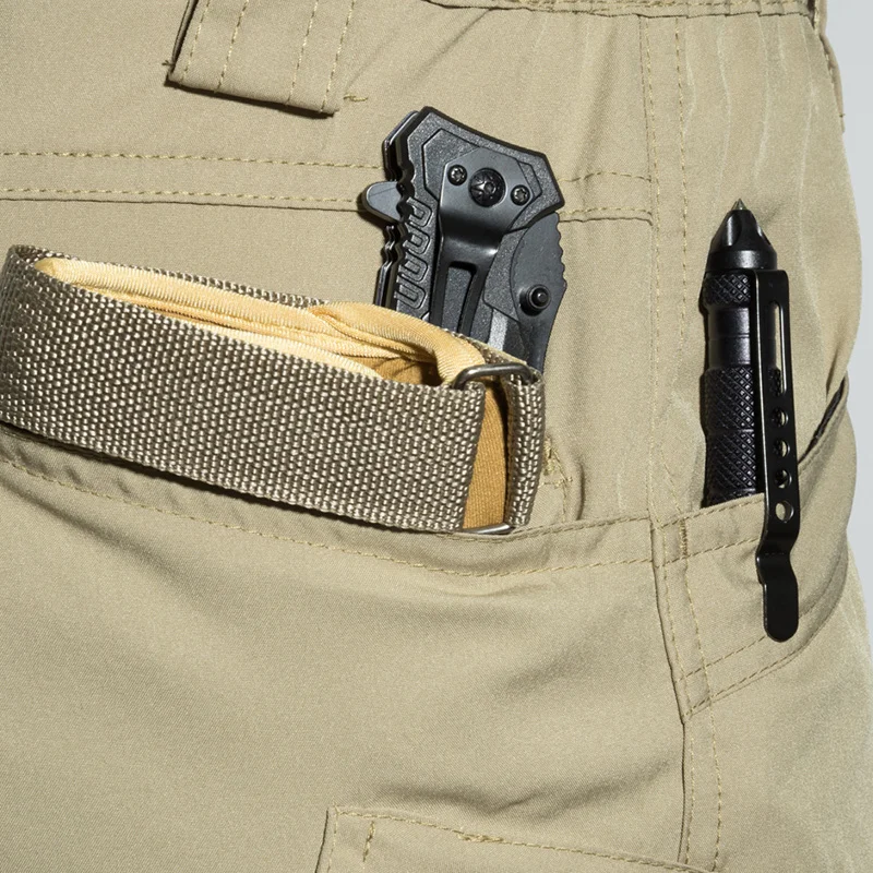 Pantalones cortos tácticos elásticos secado rápido multibolsillos - imagen 2