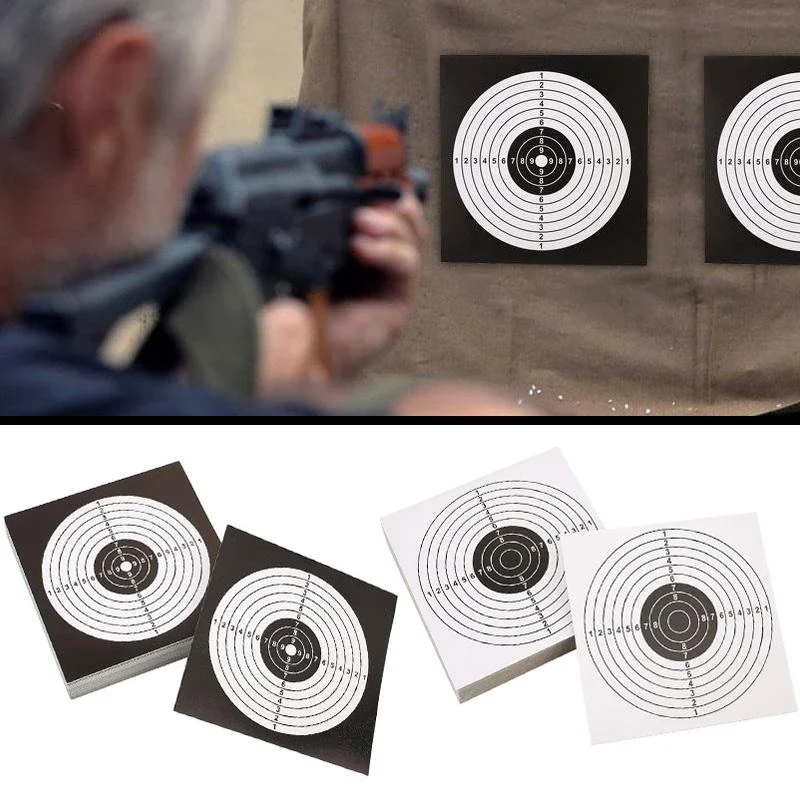 100 unids/set tiro objetivo hoja de entrenamiento papel tiro rango papel tiro con arco Rifle pistola tirachinas papel de práctica 14X14CM - imagen 5
