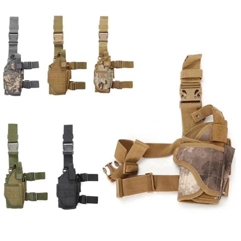 Funda táctica de nailon para pistola Airsoft, funda Universal ajustable para pierna izquierda y derecha para Glock 17, Beretta M9 - imagen 2