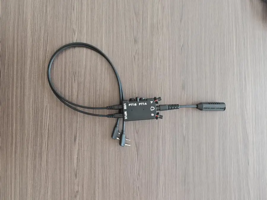 Botón PTT DUAL conector tipo K para auriculares de radio - imagen 3