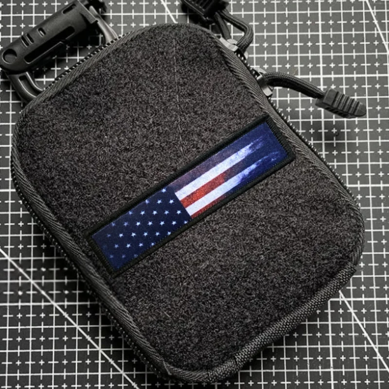 Parche de bandera desgastada de EE. UU., insignia de moral táctica militar, mochila con gancho y bucle estampado, accesorio decorativo para ropa, brazalete adhesivo - imagen 2