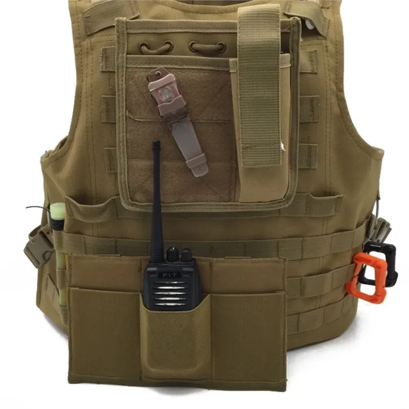 Bolsa táctica Triple Mag para walkie-talkie, bolsa elástica Molle con tapa abierta, bolsa de herramientas multifuncional para exteriores, ligera y duradera - imagen 3