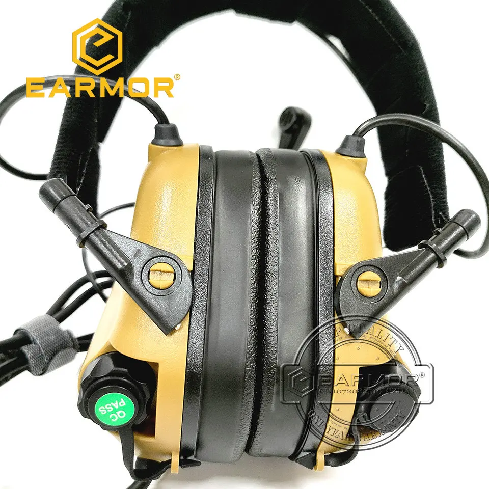 EARMOR-auriculares tácticos M32 MOD4 Coyote marrón, protección auditiva, orejeras de tiro con micrófono, amplificación de sonido - imagen 3