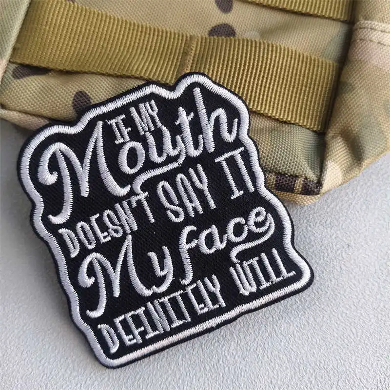 Si mi boca no lo dice parche bordado chaleco táctico gancho y bucle moral insignia mochila pegatinas brazalete parches para ropa - imagen 2