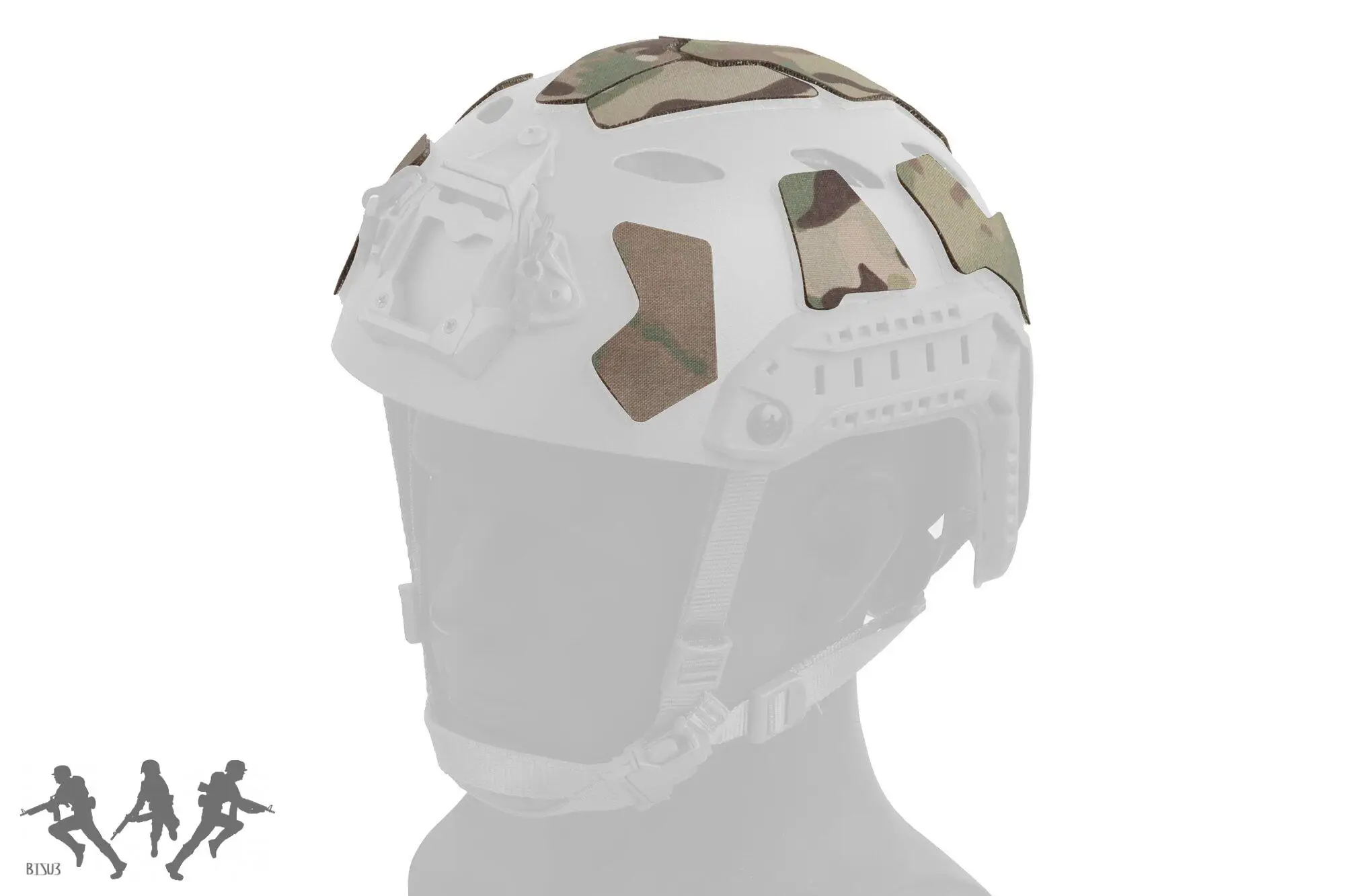 Pegatina de camuflaje mágico para casco rápido, parches para casco Airsoft, gancho y bucle adhesivo para casco táctico rápido, pegatina Kaudura - imagen 2