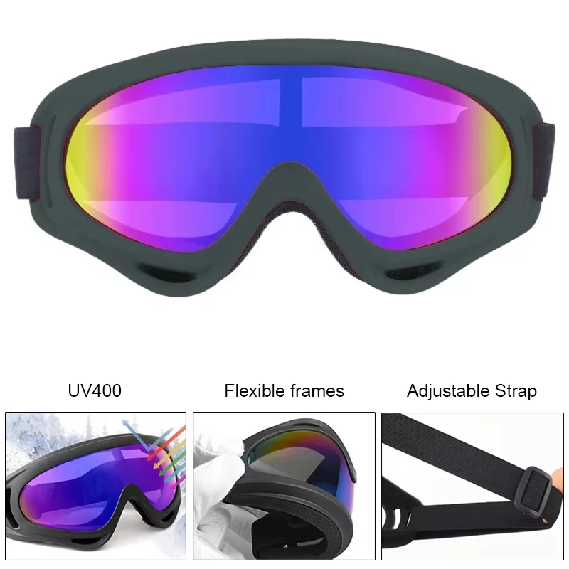 Gafas de esquí para ciclismo, gafas a prueba de viento para motocicleta, antiniebla UV400, gafas de nieve para Snowboard, gafas de esquí para deportes al aire libre de invierno