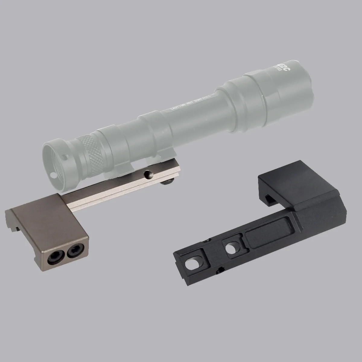 SureFire-linterna táctica para arma, adaptador de montaje Offset para Rifle Airsoft AR15, riel Picatinny de 20mm, M300, M600, M951, M620, RM45 - imagen 2