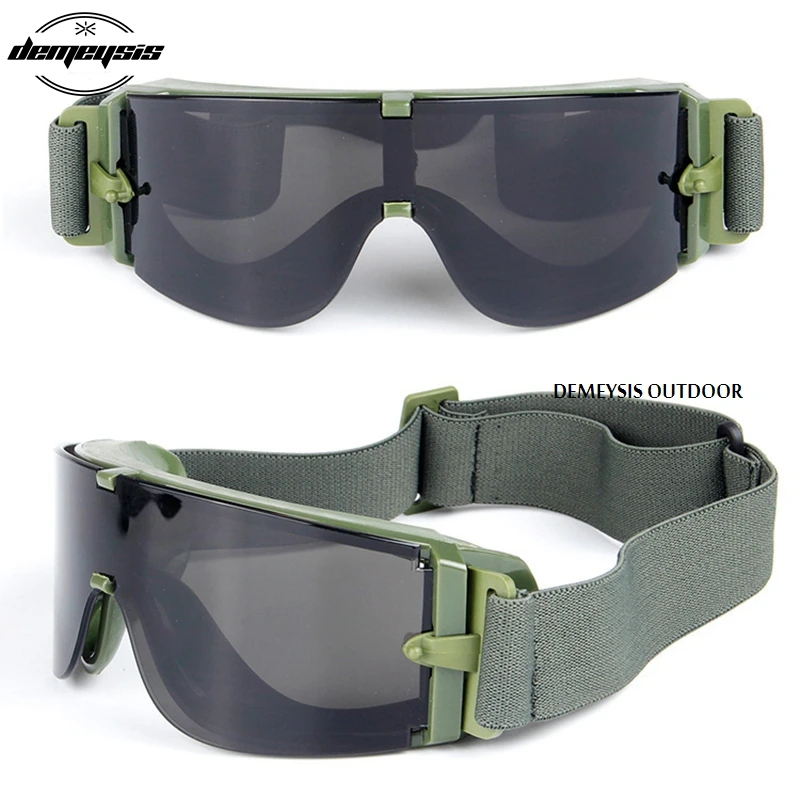Gafas tácticas del ejército militar NVG, 3 lentes a prueba de viento, protección UV, gafas tácticas para Wargame, Airsoft, senderismo - imagen 5