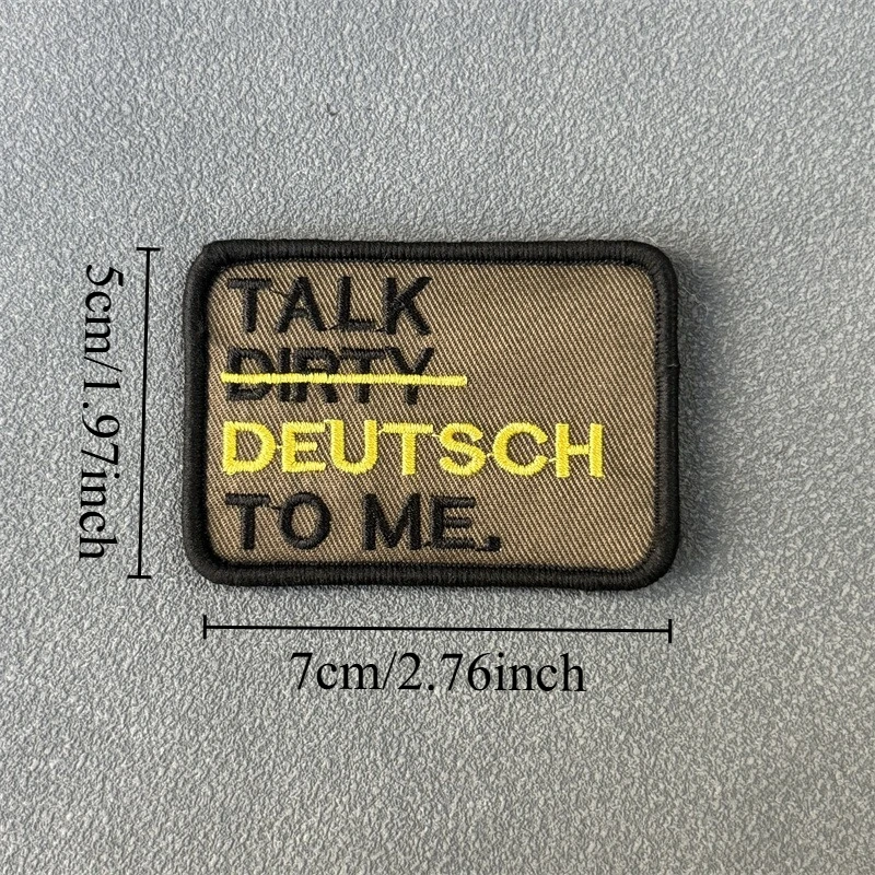 Parche "Talk Dirty Deutsch To Me", insignia táctica de moral, gancho bordado y bucle, mochila, decoración de ropa, pegatina, brazalete - imagen 2